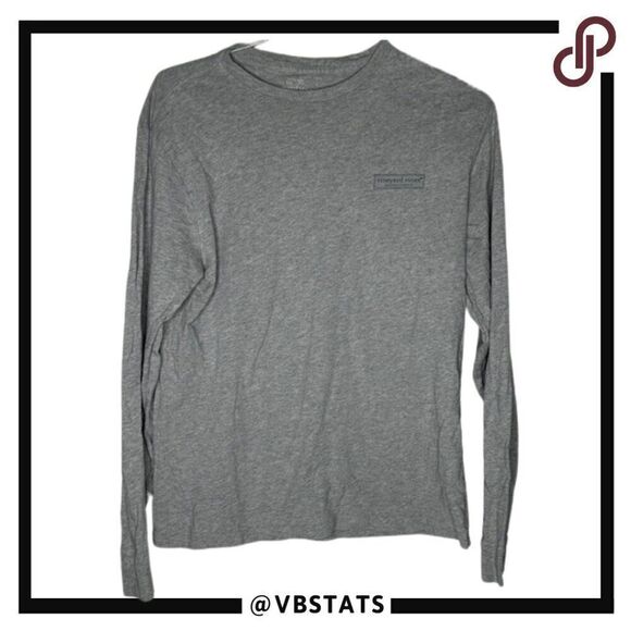 Vineyard Vines Small Long Sleeve Gray Graphic Design T-Shirt - Picture 1 of 4